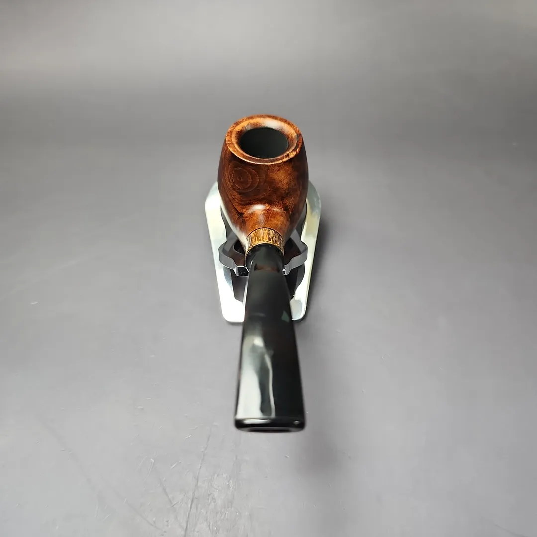 MBSD Briars by Piero Vitale Sienna Contrast Smooth Brandy w/ Zebrawood Briar Pipe, New - Image 4