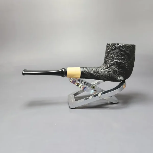 MBSD Briars by Piero Vitale Vintage Sandblasted Billiard w/ Boxwood Briar Pipe, New - Image 4