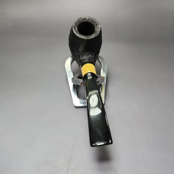 MBSD Briars by Piero Vitale Black Rusticated Brandy w/ Boxwood Briar Pipe, New - Image 4