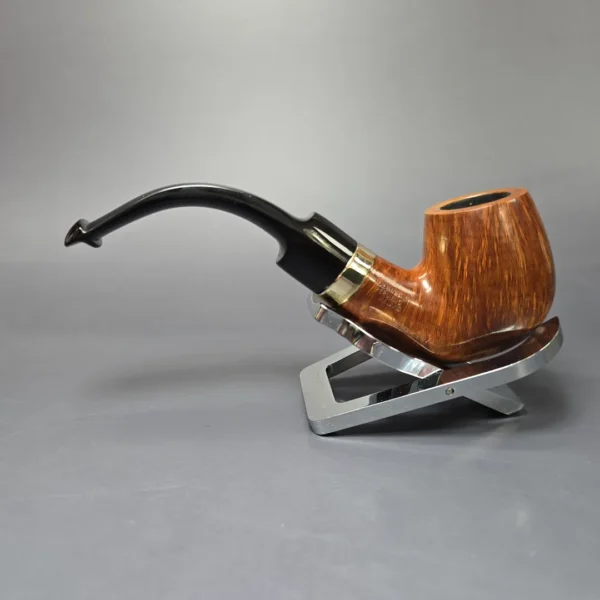 Peterson 1999 Supreme Gold Mounted 221 Smooth Bent Billiard Estate Briar Pipe, Irish Estates - Image 4