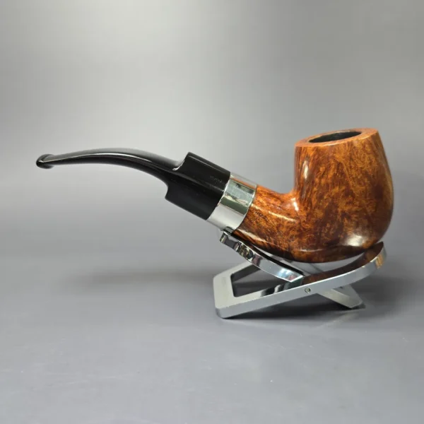 Peterson Supreme Silver Mounted XL90S Smooth Bent Billiard Estate Briar Pipe, Irish Estates - Image 4