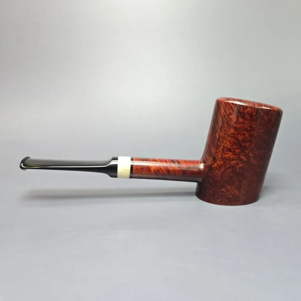 J Mouton Smooth Popera Poker w/ Fossilized Whale Spine Handmade Briar Pipe, New - Image 4