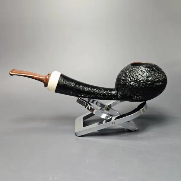 J Mouton Sandblasted Long Shank Squat Tomato w/ Mammoth Handmade Briar Pipe, New - Image 4
