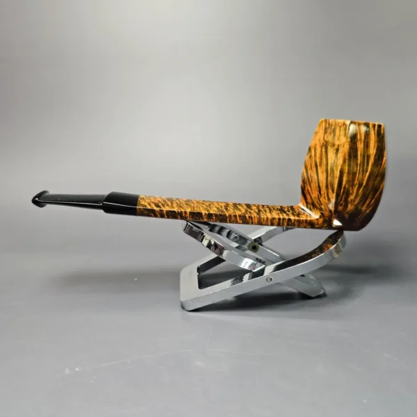 C-Pipe Smooth Deep Contrast Panel Lumberman Handmade Briar Pipe, New - Image 4