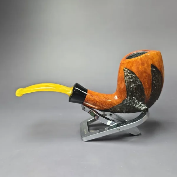 Lothar Schirwitz 11 Partially Rusticated Egg Estate Briar Pipe, Unsmoked, 9mm - Image 4