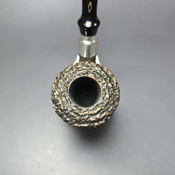 Brebbia First 1997 Rusticated Calabash w/ Silver Estate Briar, Pipe Unsmoked, 9mm - Image 5