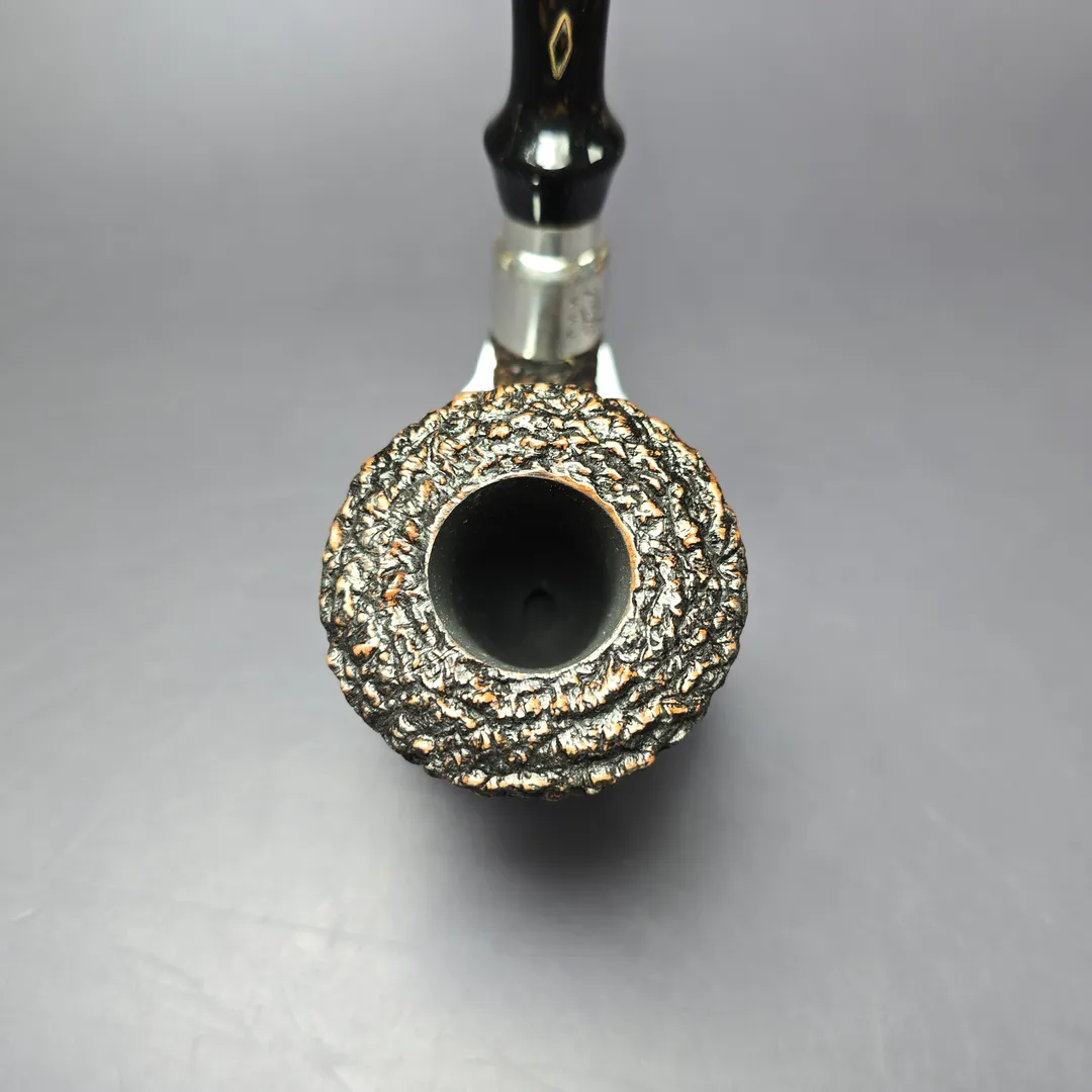 Brebbia First 1997 Rusticated Calabash w/ Silver Estate Briar, Pipe Unsmoked, 9mm - Image 5