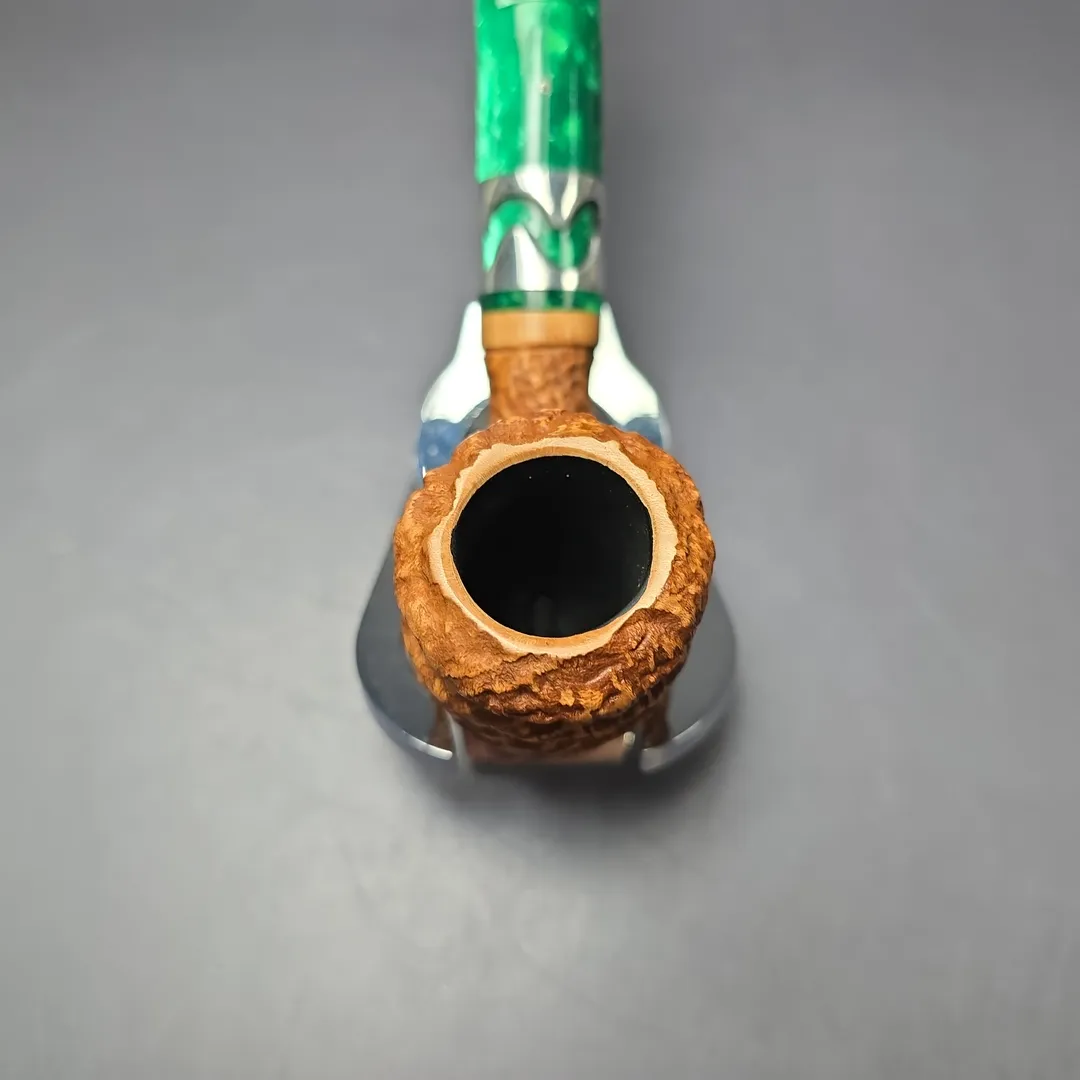 Mastro Beraldi Rusticated & Sandblasted Stack Estate Briar Pipe, Unsmoked, 9mm - Image 5