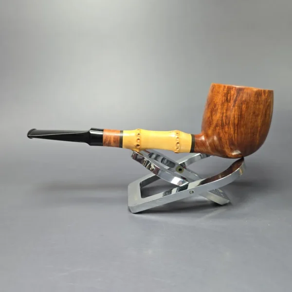 Bjarne Nielsen Signature Grade (C) Smooth Pot w/ Bamboo Estate Briar Pipe, Unsmoked - Image 5