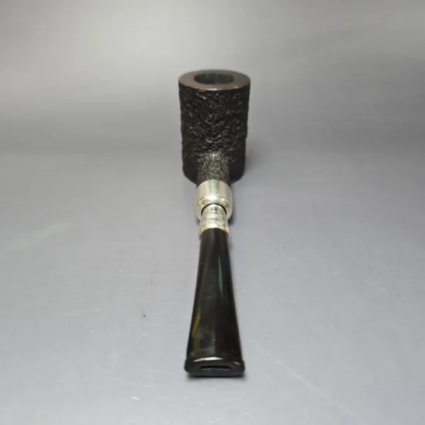 Ferndown Bark 2 Star Partially Rusticated Poker w/ Silver Spigot Estate Briar Pipe, English Estates - Image 5