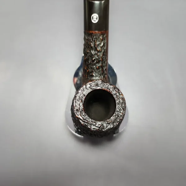 James Upshall Bark Group 5 Rusticated Bent Billiard Estate Briar Pipe, Unsmoked - Image 5