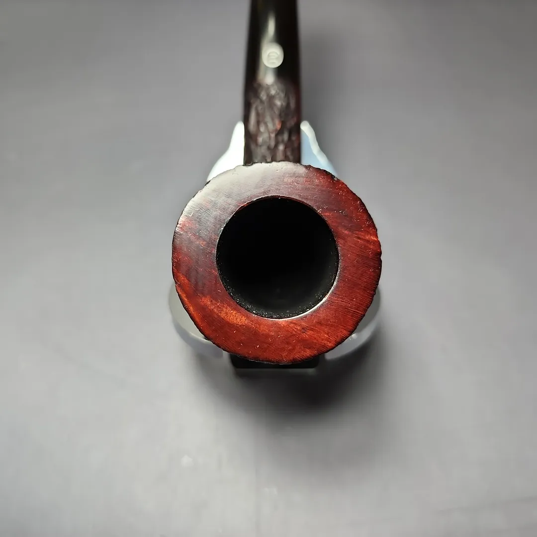 James Upshall Bark Group 6 Partially Rusticated Billiard Estate Briar Pipe, Unsmoked - Image 5