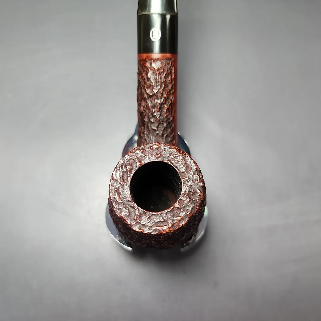 James Upshall Bark EXL Rusticated Bent Billiard Estate Briar Pipe, Unsmoked - Image 5