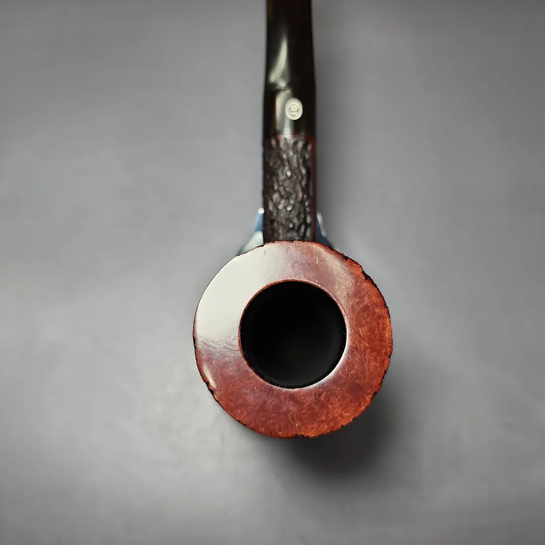 James Upshall Bark EXL Partially Rusticated Poker Estate Briar Pipe, Unsmoked - Image 4