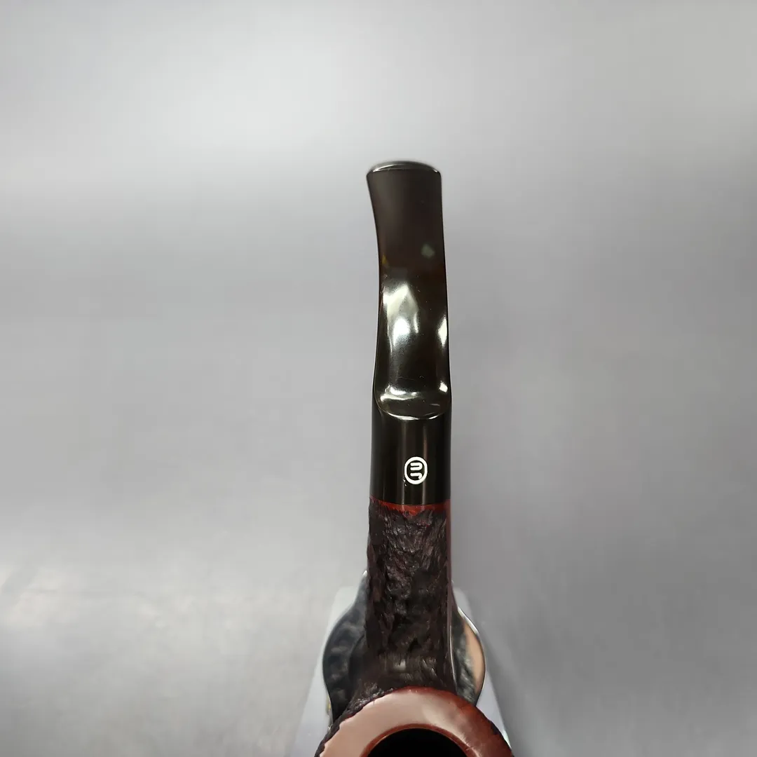 James Upshall Bark EXL Partially Rusticated Bent Billiard Estate Briar Pipe, Unsmoked - Image 5