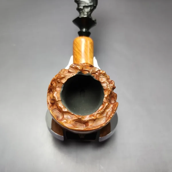 Micoli (Robert Burns) Partially Rusticated Pot Estate Briar Pipe, American Estates - Image 5