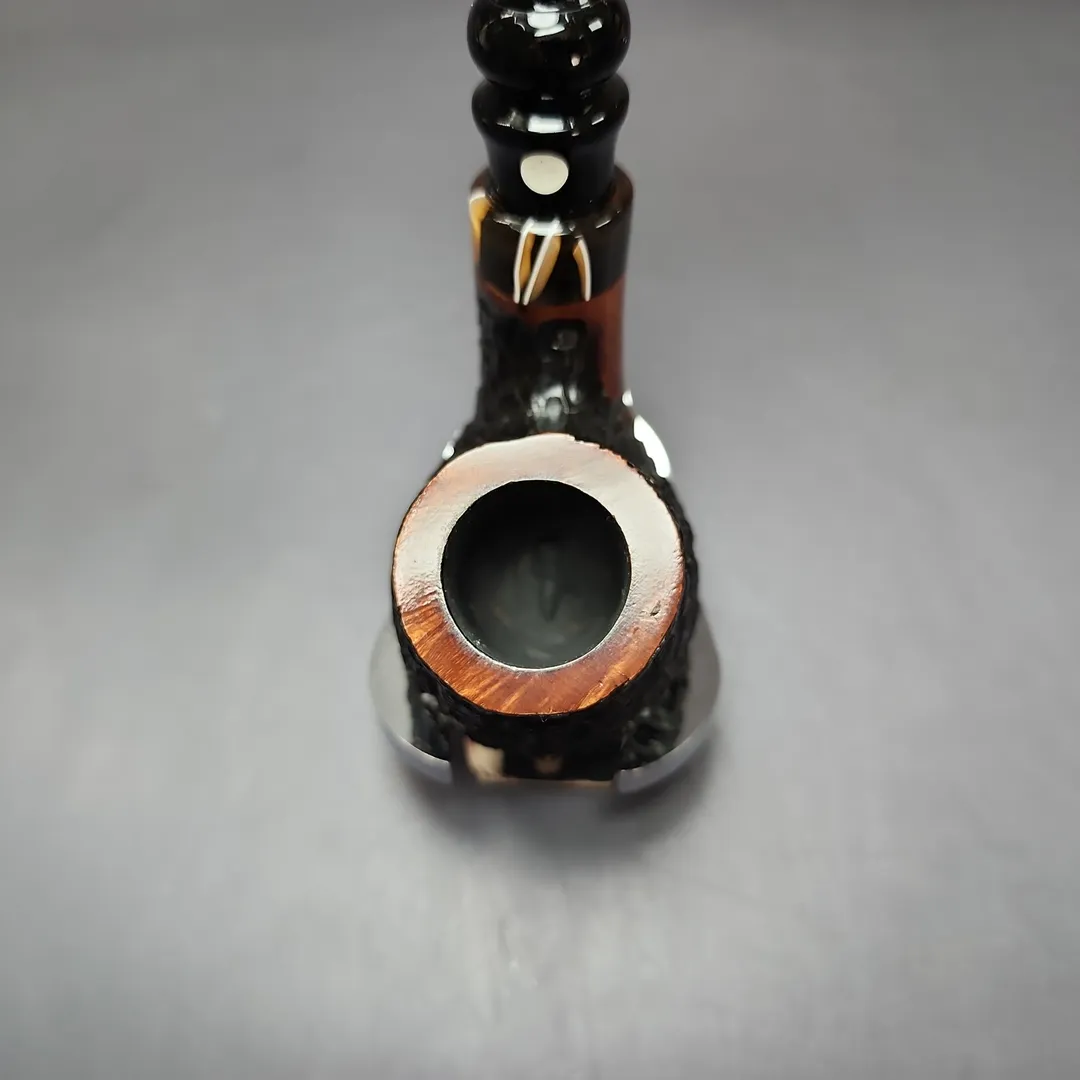Mauro Armellini Rusticated Bent Brandy Estate Briar Pipe, Italian Estates - Image 5