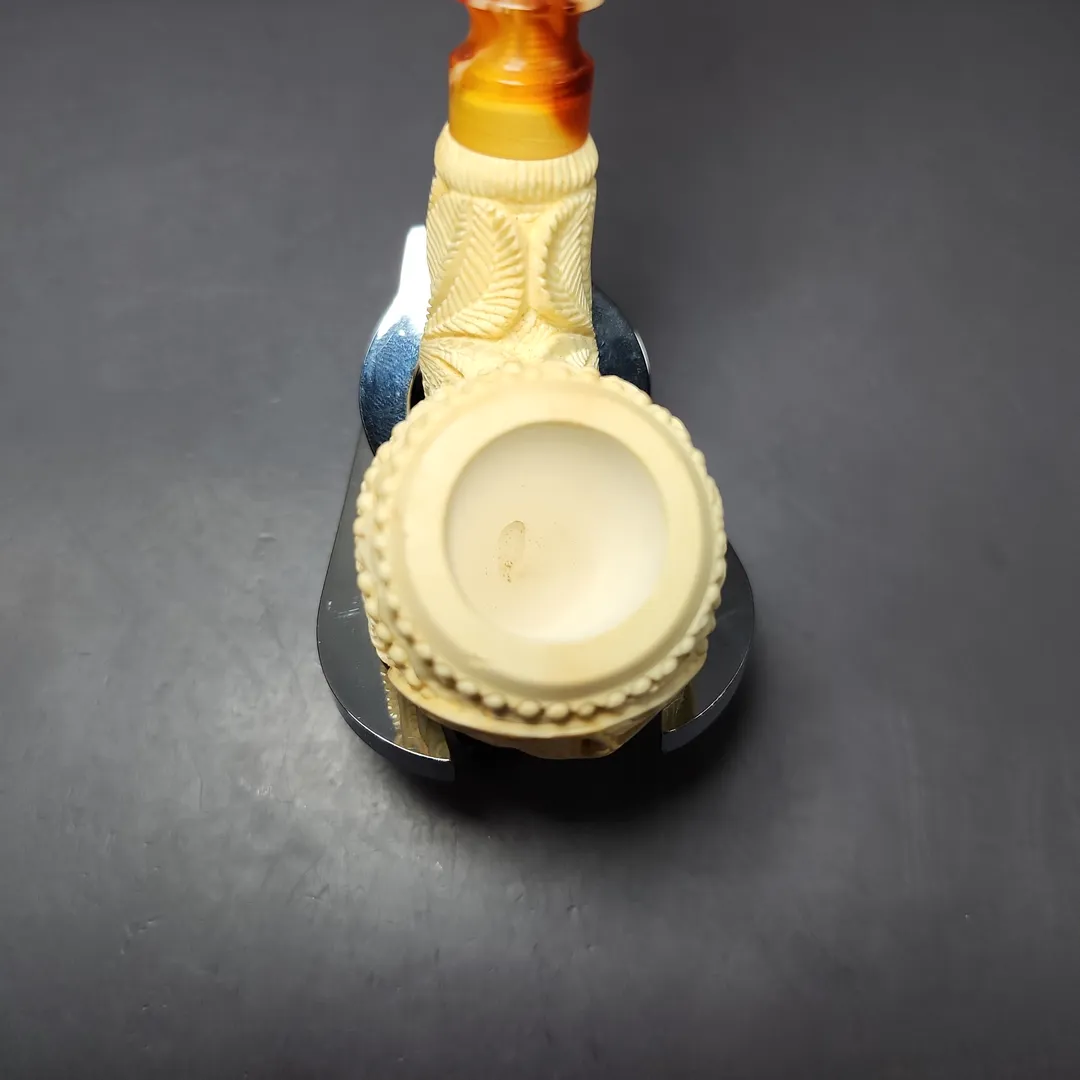 Salim Şener Dragon Carved Apple Estate Block Meerschaum Pipe, Unsmoke - Image 5