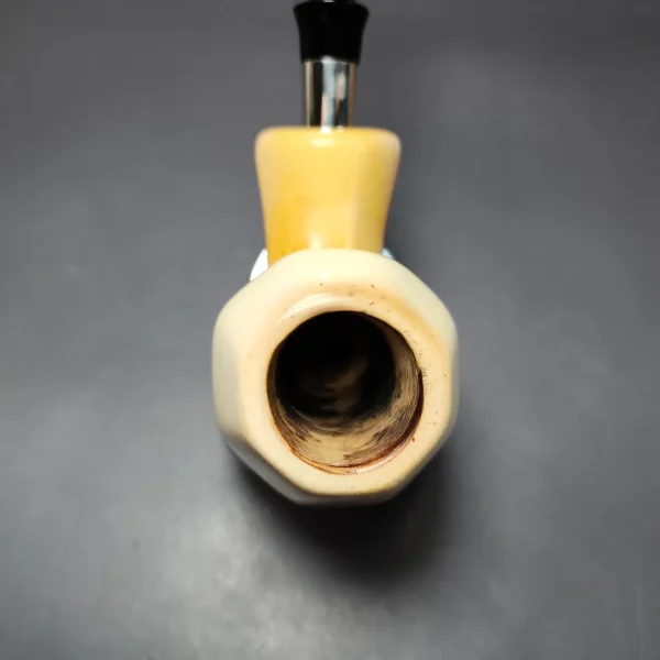 WGM XL Smooth Rhodesian w/ Silver Estate Block Meerschaum Pipe, Turkish Estates - Image 5