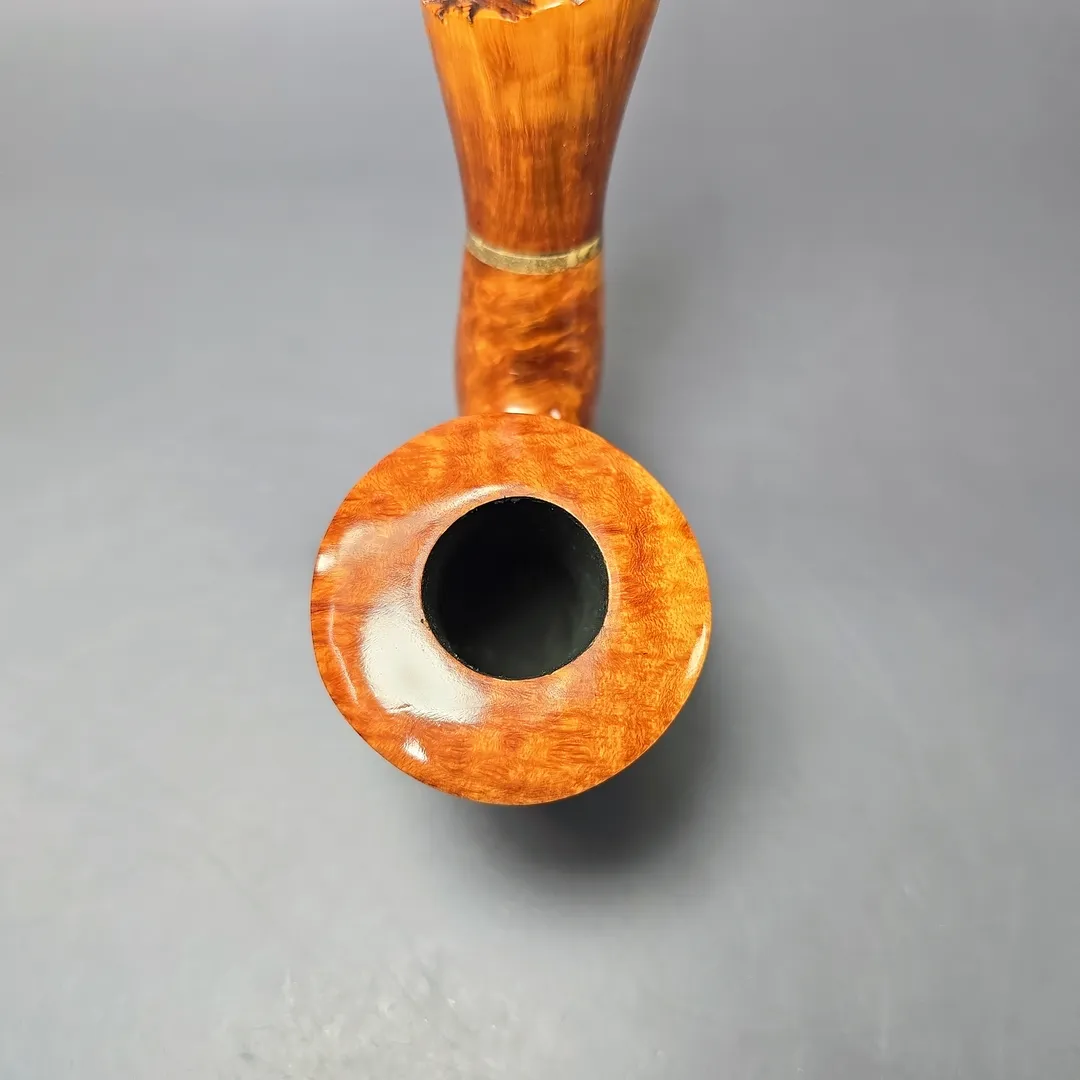 Mario Grandi XL Partially Rusticated Cherrywood Estate Briar Pipe, Italian Estates - Image 5