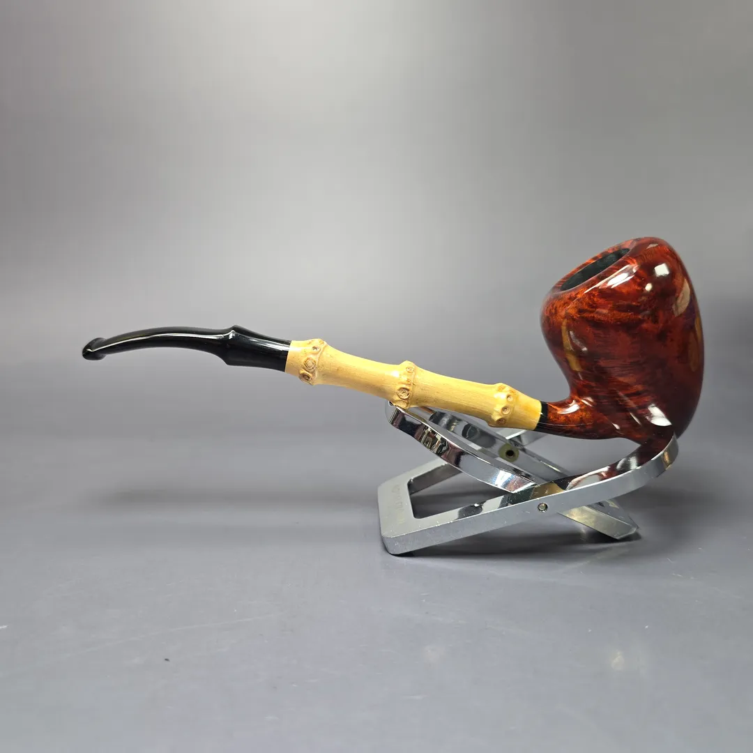MBSD Briars Modern Masters 1 Smooth Peewit w/ Bamboo Briar Pipe, New - Image 5