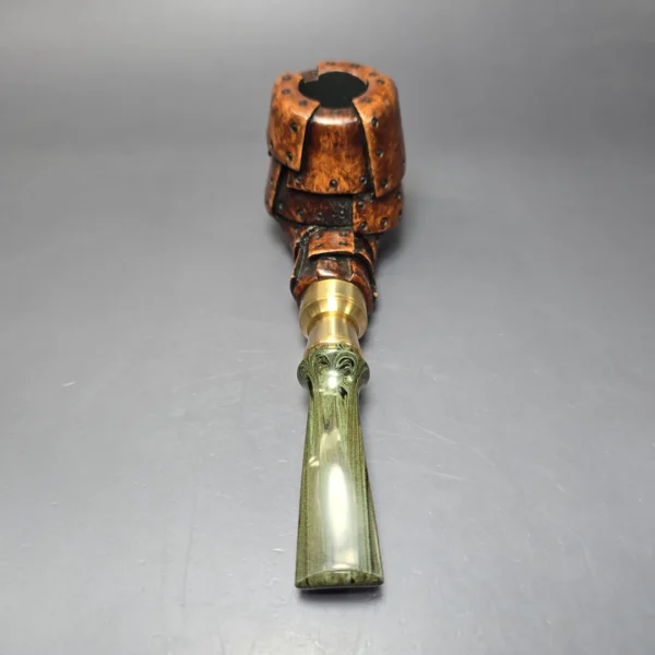 Moonlight Pipes "Steampunk" Cutty w/ Brass Handmade Briar Pipe, New - Image 5