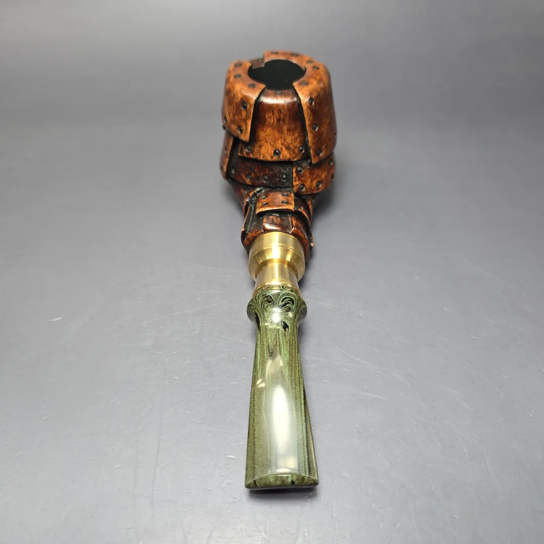 Moonlight Pipes "Steampunk" Cutty w/ Brass Handmade Briar Pipe, New - Image 5