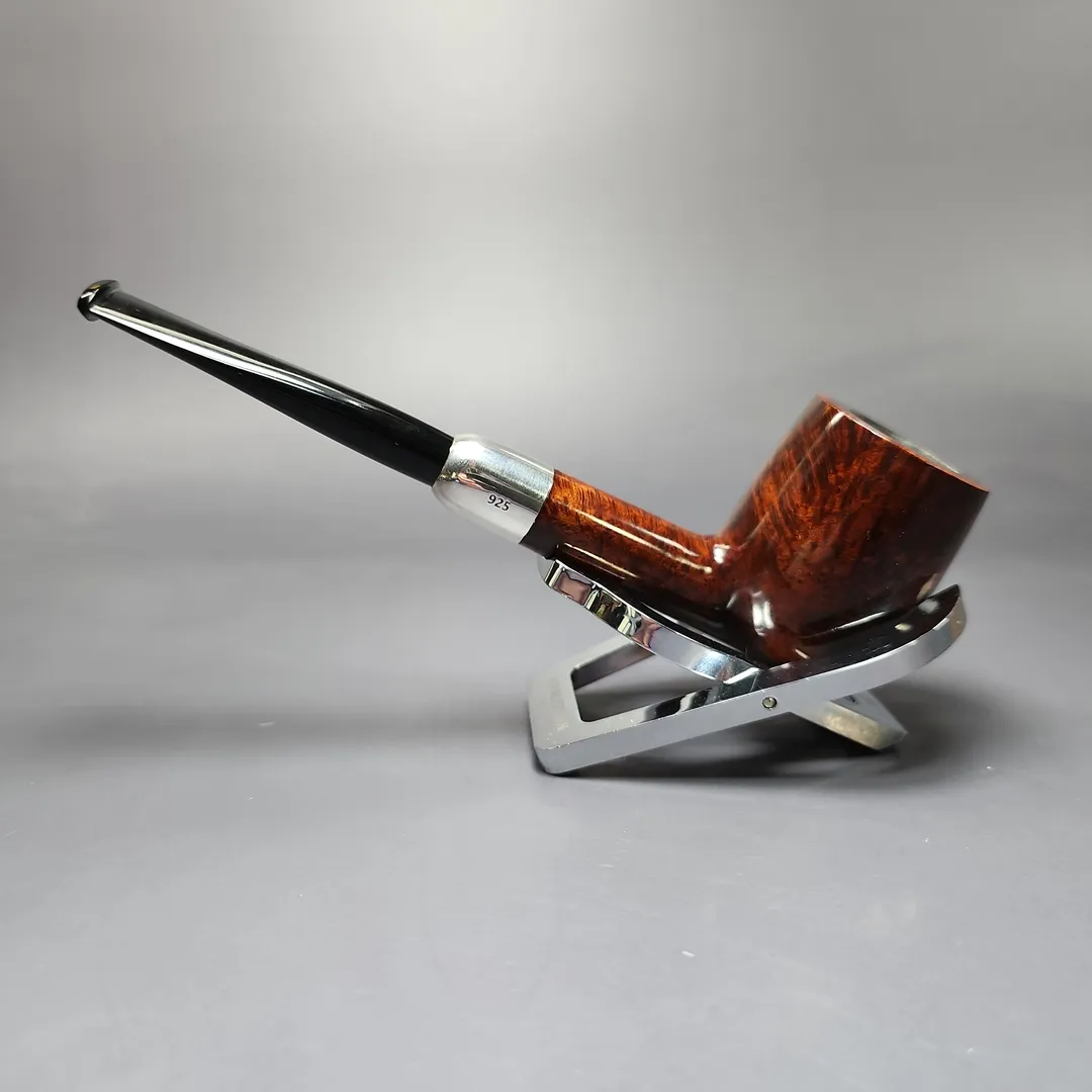 MBSD Briars Timeless Traditions 1 Smooth Billiard w/ Silver Handmade Briar Pipe, New - Image 5