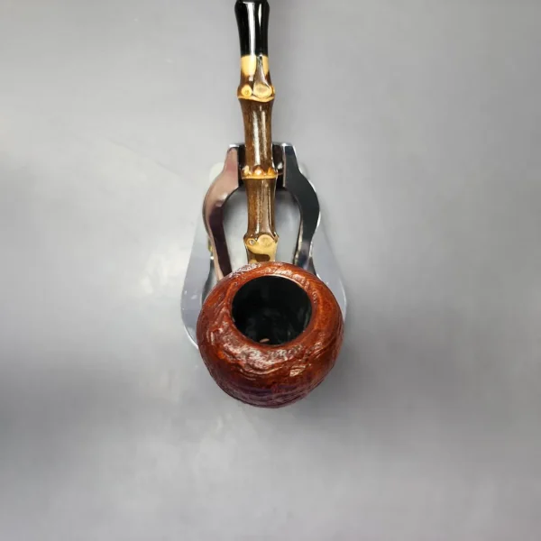 MBSD Briars Modern Masters 1 Sandblasted Peewit w/ Bamboo Briar Pipe, New - Image 5