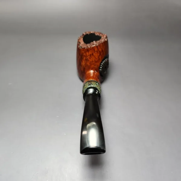 Moonlight Pipes "Fossil" Smooth Volcano w/ Ebonite Handmade Briar Pipe, New - Image 5