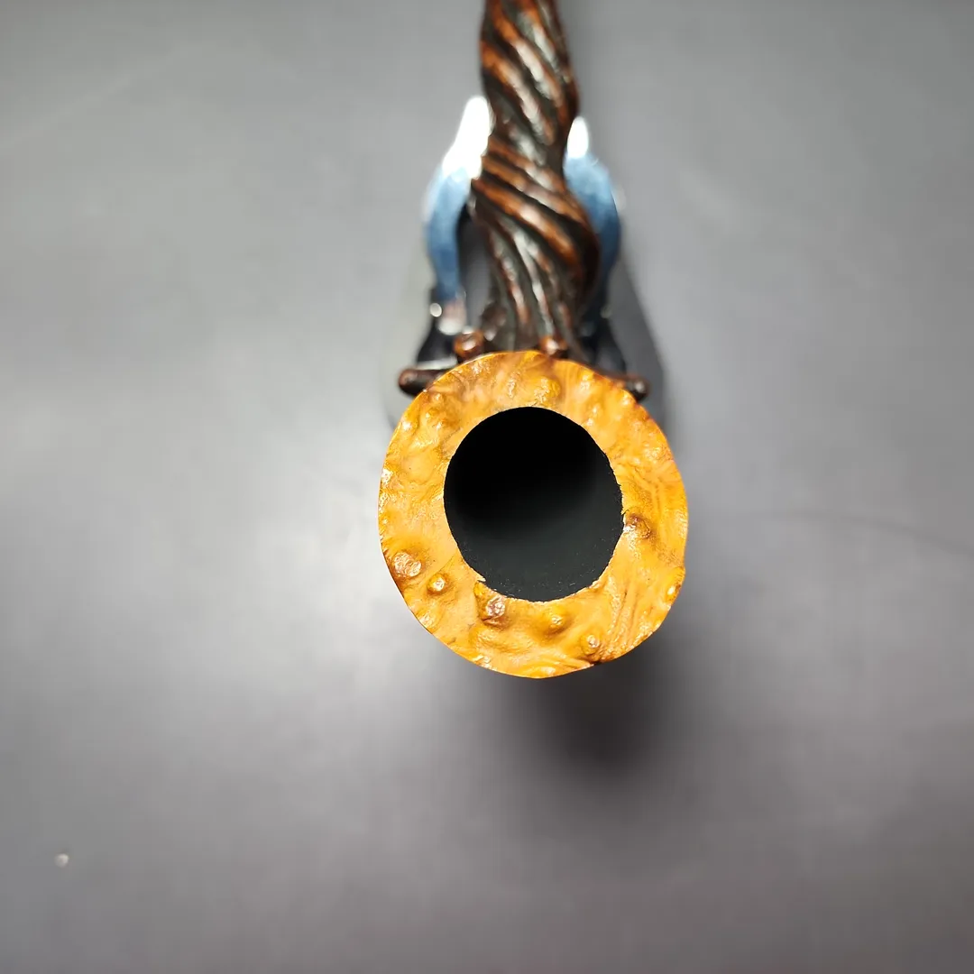 Moonlight Pipes "Outgrowth" Lovat w/ Brass Handmade Briar Pipe, New - Image 5