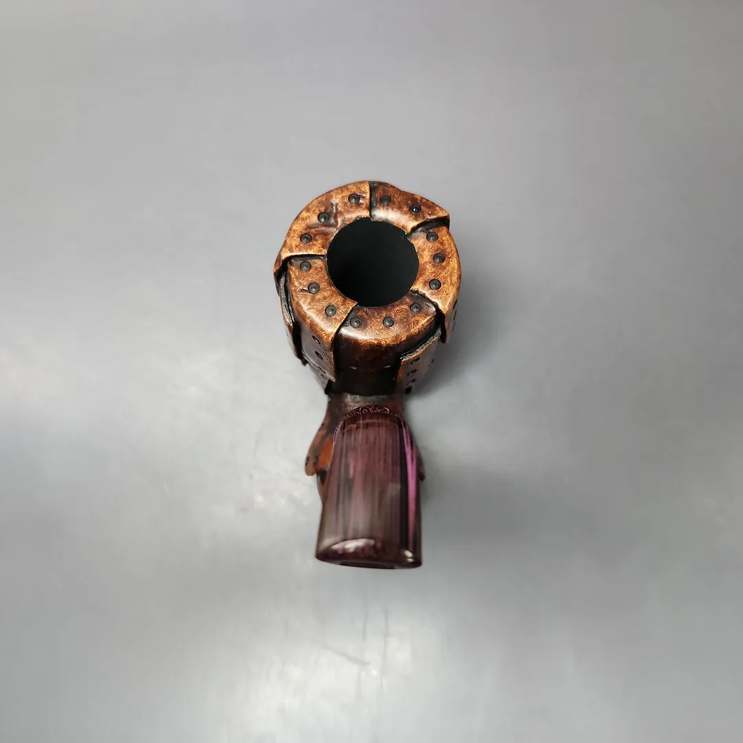 Moonlight Pipes “Steampunk” Oom Paul Handmade Briar Pipe, New - Image 5