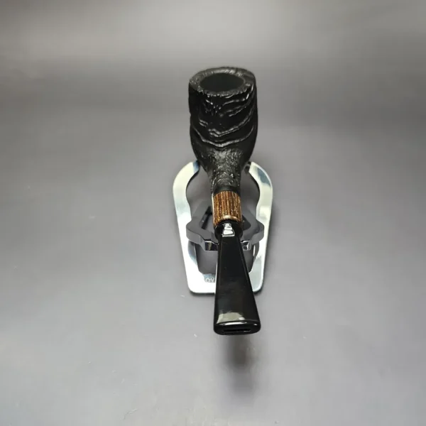 MBSD Briars by Piero Vitale Vintage Sandblasted Billiard w/Zebrawood Briar Pipe, New - Image 5