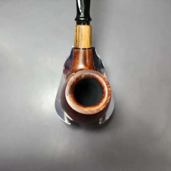 MBSD Briars by Piero Vitale Sienna Contrast Smooth Brandy w/ Zebrawood Briar Pipe, New - Image 5