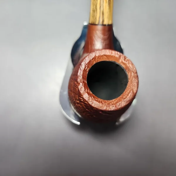 MBSD Briars by Piero Vitale Red Sandblasted Brandy w/ Zebrawood Briar Pipe, New - Image 5