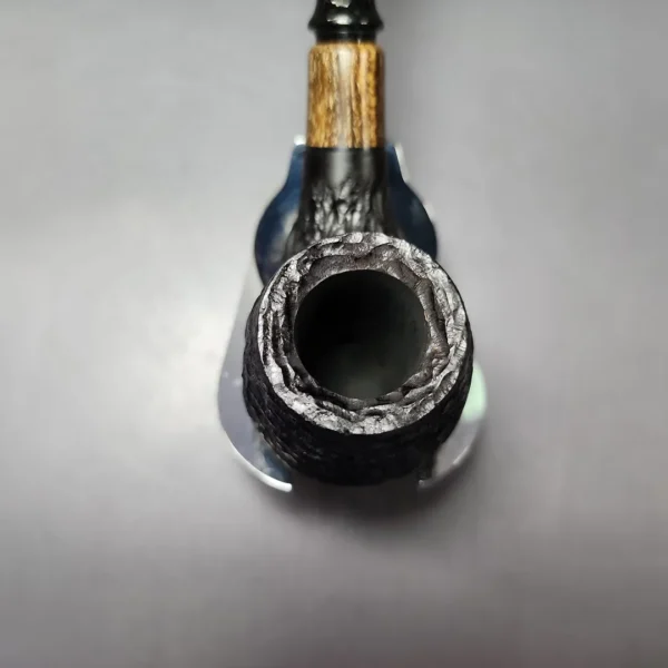 MBSD Briars by Piero Vitale Rusticated Brandy w/ Zebrawood Briar Pipe, New - Image 5