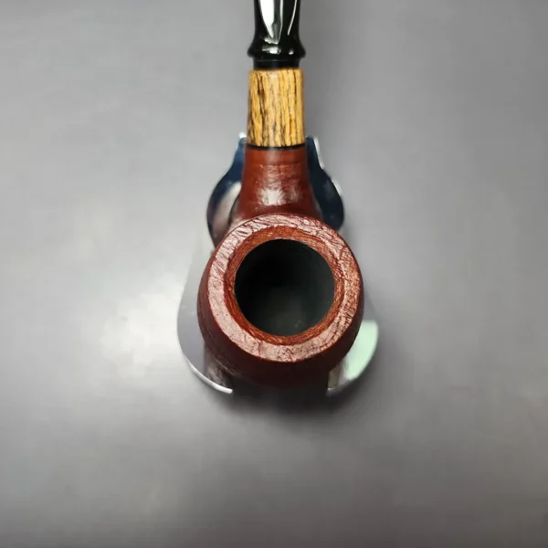 MBSD Briars by Piero Vitale Red Sandblasted Brandy w/ Zebrawood Briar Pipe, New - Image 5