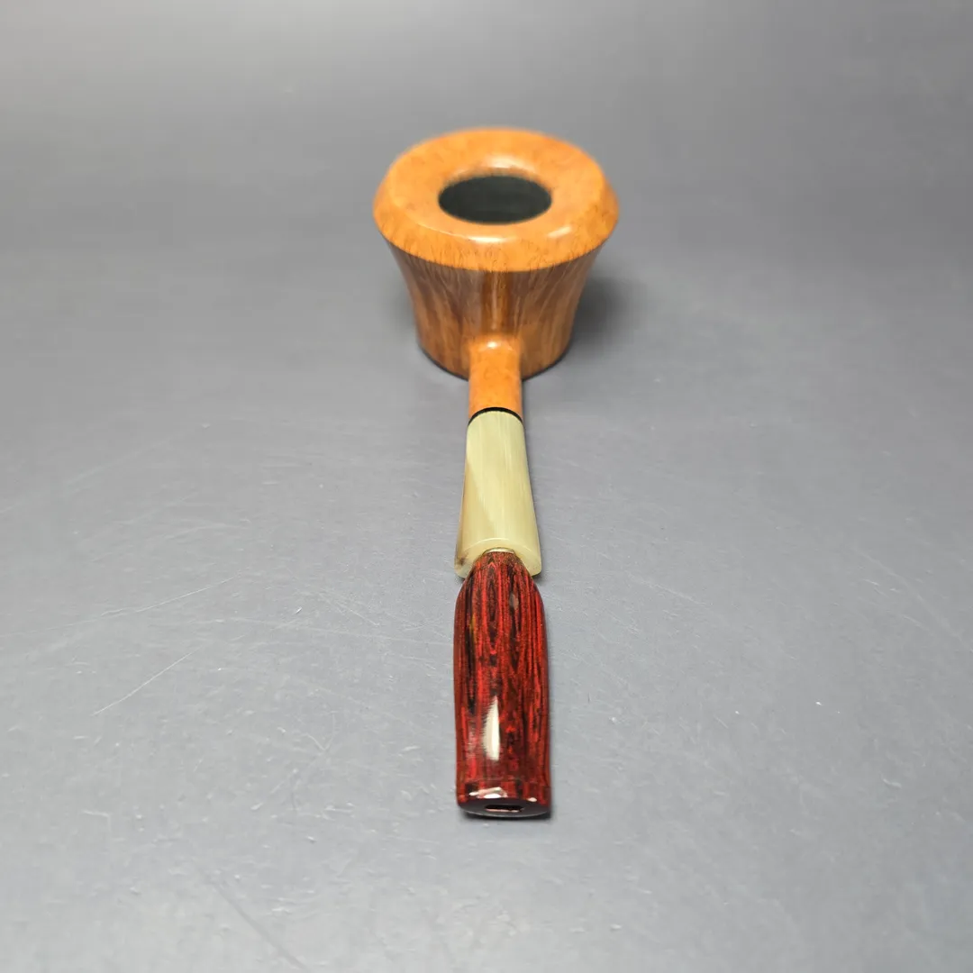 Mina Pipes Smooth Pot w/ Horn Estate Briar Pipe, Unsmoked - Image 5