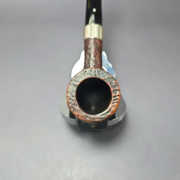 Dunhill 1999 Shell Briar 4103 Sandblasted Billiard w/ Silver Estate Briar Pipe, English Estates - Image 5