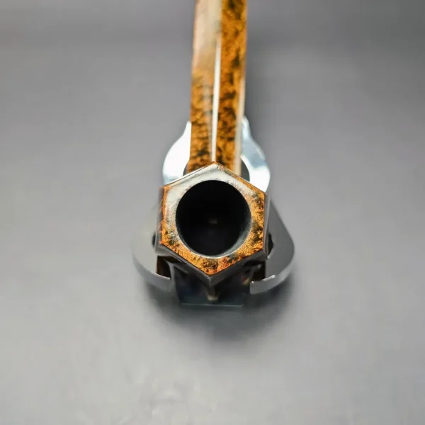 C-Pipe Smooth Deep Contrast Panel Lumberman Handmade Briar Pipe, New - Image 5