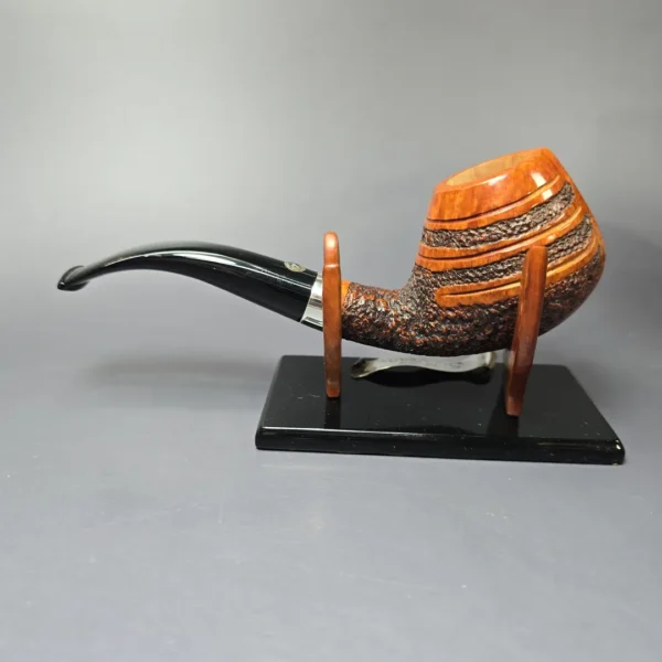 Mastro de Paja 1998 Columbus Day Pipe w/ Stand Estate Briar Pipe, Unsmoked - Image 5