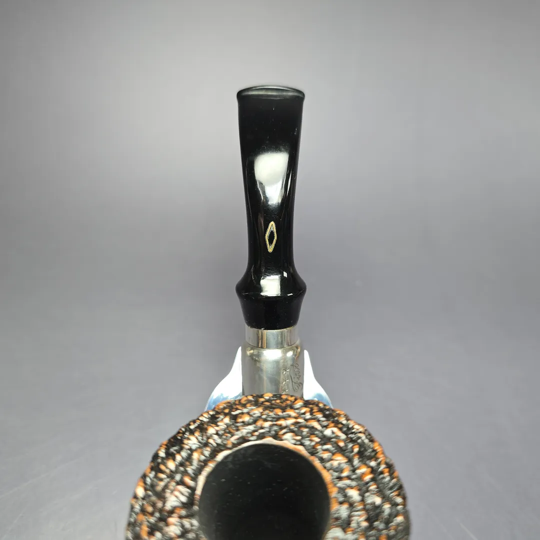 Brebbia First 1997 Rusticated Calabash w/ Silver Estate Briar, Pipe Unsmoked, 9mm - Image 6