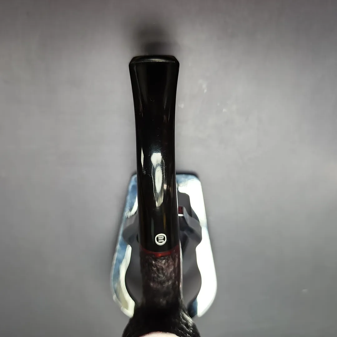 James Upshall Bark Group 6 Partially Rusticated Bent Billiard Estate Briar Pipe, Unsmoked - Image 6