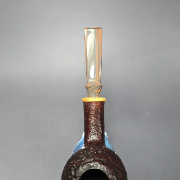Bonsai Pipes Sandblasted Apple w/ Olivewood Handmade Briar Pipe, New - Image 6