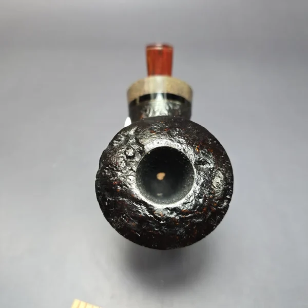 Bonsai Pipes Sandblasted Knubbel Rhodesian w/ Stabilized Platan Handmade Briar Pipe, New - Image 6