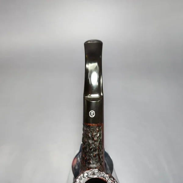 James Upshall Bark Group 5 Rusticated Bent Billiard Estate Briar Pipe, Unsmoked - Image 6