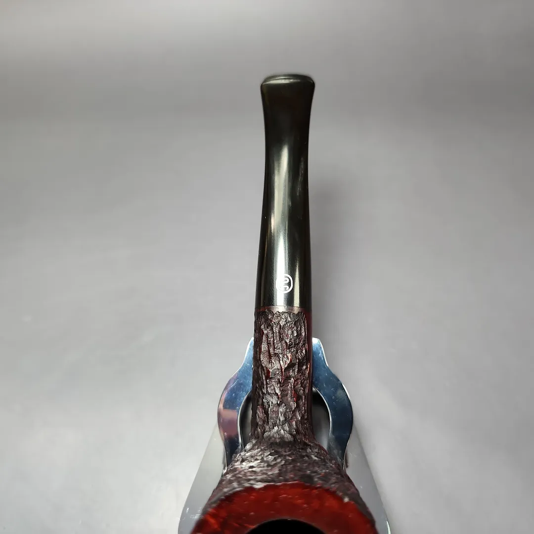 James Upshall Bark Group 6 Partially Rusticated Billiard Estate Briar Pipe, Unsmoked - Image 6