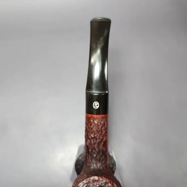 James Upshall Bark EXL Rusticated Bent Billiard Estate Briar Pipe, Unsmoked - Image 6