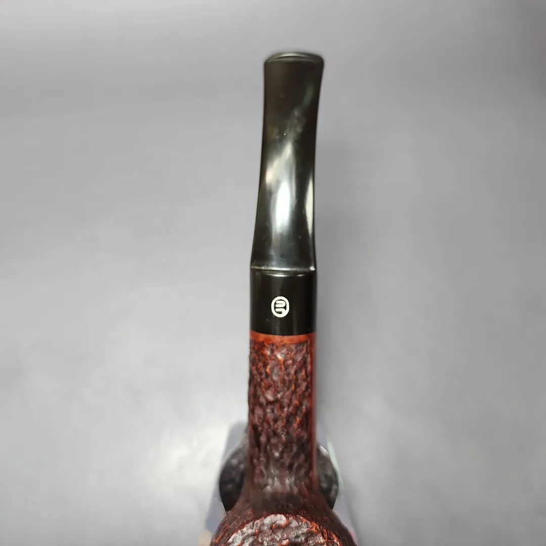 James Upshall Bark EXL Rusticated Bent Billiard Estate Briar Pipe, Unsmoked - Image 6