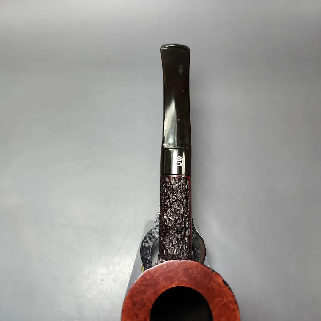James Upshall Bark EXL Partially Rusticated Poker Estate Briar Pipe, Unsmoked - Image 5